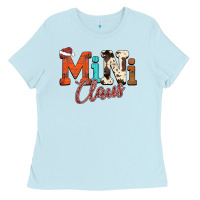 Baby Blue Mini Claus Ladies Tee - CowhideDigitalArt