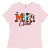 Bubblegum Pink Mini Claus Ladies Tee - CowhideDigitalArt