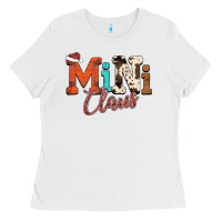 White Mini Claus Ladies Tee - CowhideDigitalArt