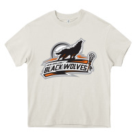 Cream new england black wolves Heavy Core Tee - artisFamous