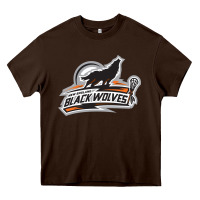 Chocolate Brown new england black wolves Heavy Core Tee - artisFamous