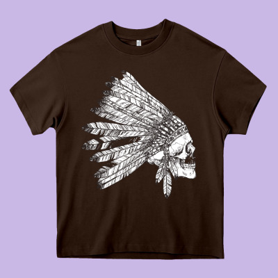 American Indian Heavy Core Tee Designed By Artisfamous