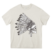 Cream american indian Heavy Core Tee - artisFamous