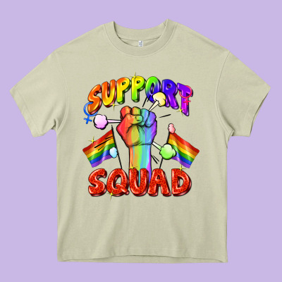 Support Squad Pride Heavy Core Tee Designed By Fadigitalartstudio