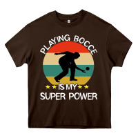 Chocolate Brown bocce super power boules sports Heavy Core Tee - artisFamous