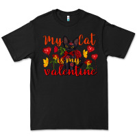Black my cat is my valentine valentine's day Premium Tee - FaDigitalArtStudio