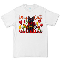 White my cat is my valentine valentine's day Premium Tee - FaDigitalArtStudio