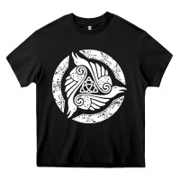 Black celtic trinity knot crow spiritual mandala Heavy Core Tee - artisFamous
