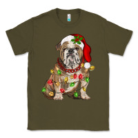 Army Green Christmas english bulldog Classic Tee - BarkalooDesign