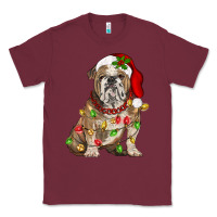 Burgundy Christmas english bulldog Classic Tee - BarkalooDesign
