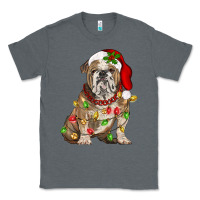 Charcoal Heather Christmas english bulldog Classic Tee - BarkalooDesign