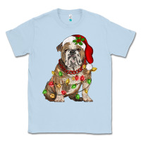 Dusty Blue Christmas english bulldog Classic Tee - BarkalooDesign