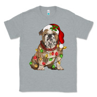 Heather Grey Christmas english bulldog Classic Tee - BarkalooDesign