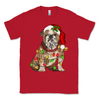 Red Christmas english bulldog Classic Tee - BarkalooDesign