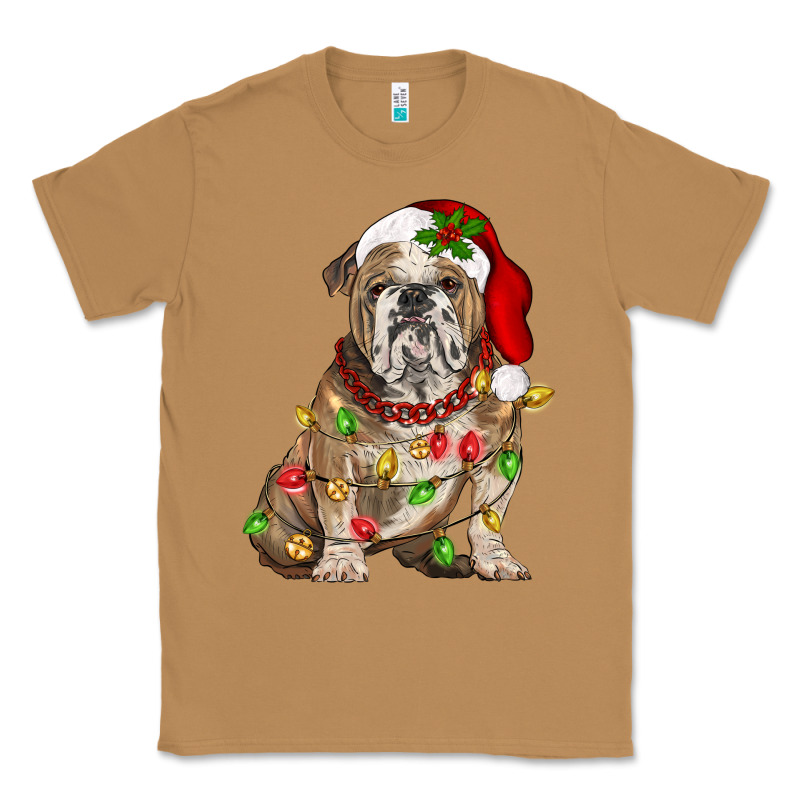 Christmas English Bulldog Classic Tee by BarkalooDesign | Teevron