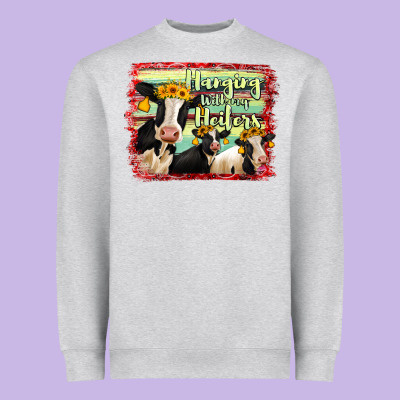 Hanging With My Heifers Holstein Cows Heavyweight Sweatshirt Designed By Ranaportraitstore
