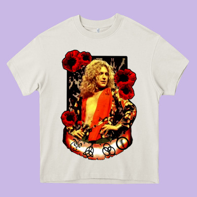 Vintage Image Robert Plant Heavy Core Tee Designed By Artisfamous