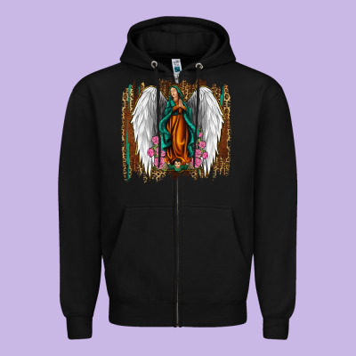 Lady Of Guadalupe Zipper Hoodie Designed By Jasminsmagicworld
