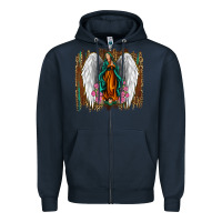 Navy lady of guadalupe Zipper Hoodie - Jasminsmagicworld