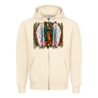 Sandshell lady of guadalupe Zipper Hoodie - Jasminsmagicworld