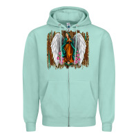 Seafoam lady of guadalupe Zipper Hoodie - Jasminsmagicworld