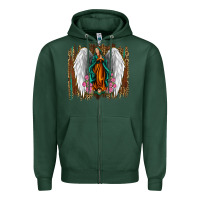 Sports Green lady of guadalupe Zipper Hoodie - Jasminsmagicworld