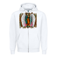 White lady of guadalupe Zipper Hoodie - Jasminsmagicworld