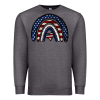 Charcoal Heather USA American Flag Rainbow Premium Sweatshirt - Jasminsmagicworld
