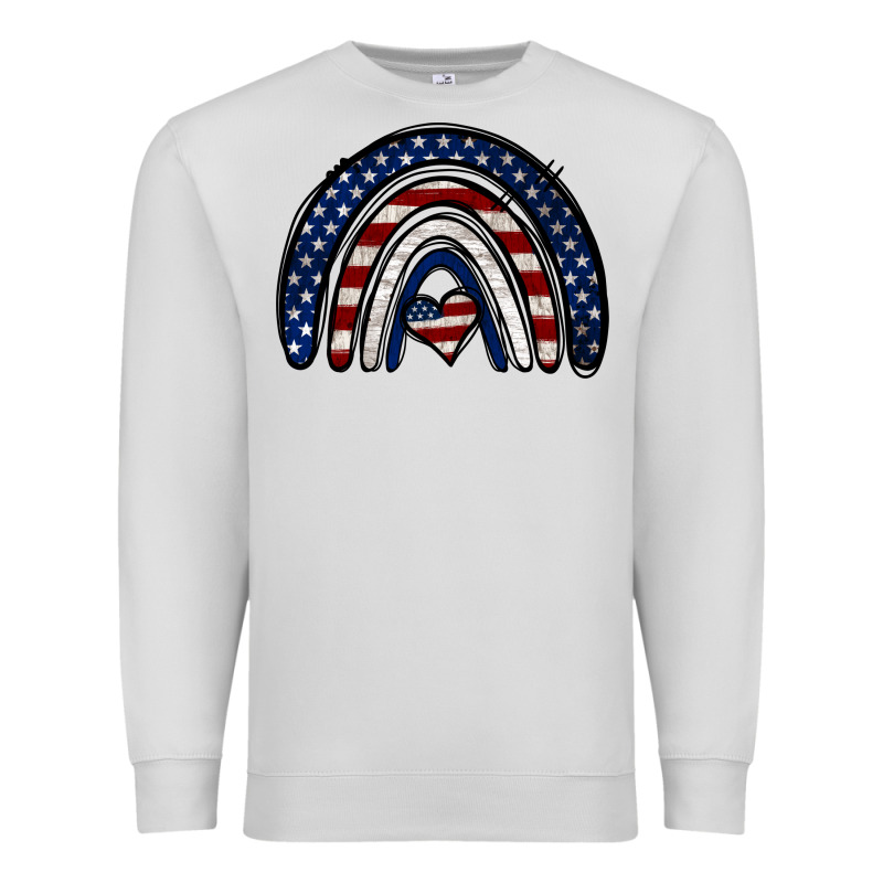 Usa American Flag Rainbow Premium Sweatshirt by Jasminsmagicworld | Teevron