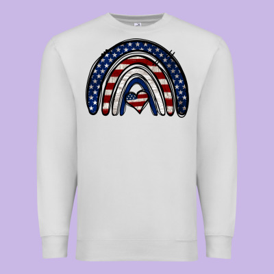 Usa American Flag Rainbow Premium Sweatshirt Designed By Jasminsmagicworld