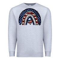 Heather Grey USA American Flag Rainbow Premium Sweatshirt - Jasminsmagicworld