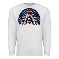 Oatmeal Heather USA American Flag Rainbow Premium Sweatshirt - Jasminsmagicworld