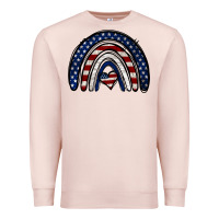 Pale Pink USA American Flag Rainbow Premium Sweatshirt - Jasminsmagicworld