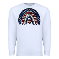 White USA American Flag Rainbow Premium Sweatshirt - Jasminsmagicworld