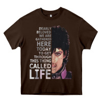 Chocolate Brown dearly beloved we are gathered here Heavy Core Tee - artisFamous