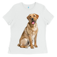 White Labrador Retriever llustrations Ladies Tee - LillyAllenDesigns