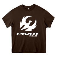 Chocolate Brown pivot cycles Heavy Core Tee - artisFamous
