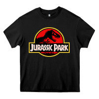 Black jurassicc park cartoon Heavy Core Tee - artisFamous
