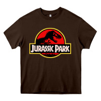Chocolate Brown jurassicc park cartoon Heavy Core Tee - artisFamous