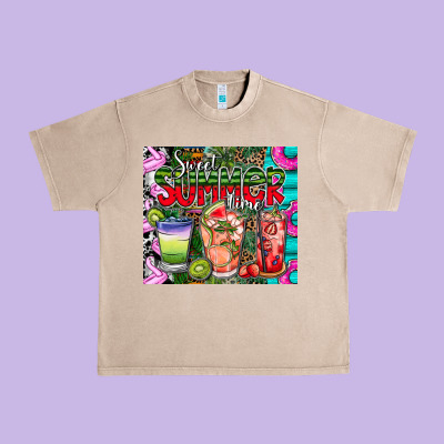 Summer Time Urban Heavy Tee Designed By Cowhidedigitalart