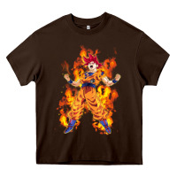 Chocolate Brown goku super sayan Heavy Core Tee - artisFamous
