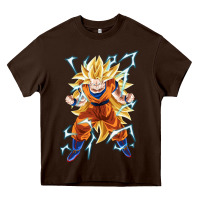 Chocolate Brown super saiyan Heavy Core Tee - artisFamous