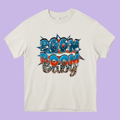 Boom Boom Baby Heavy Core Tee Designed By Fadigitalartstudio