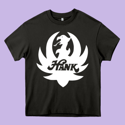 White And Black Hank Art Heavy Core Tee Designed By Artisfamous