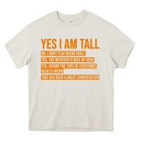 Cream yes i am tall Heavy Core Tee - artisFamous