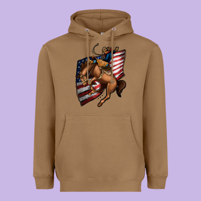 American Cowboy Heavyweight Hoodie Designed By Jasminsmagicworld