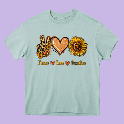 Peace Love Sunshine Heavy Core Tee Designed By Jasminsmagicworld