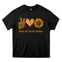 Black Peace Love Sunshine Heavy Core Tee - Jasminsmagicworld