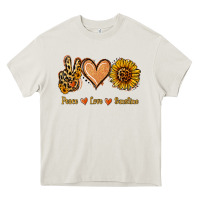 Cream Peace Love Sunshine Heavy Core Tee - Jasminsmagicworld