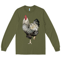 Army Green wyandotte rooster Long Sleeve Tee - LillyAllenDesigns